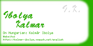 ibolya kalmar business card