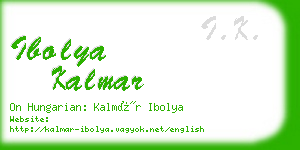 ibolya kalmar business card